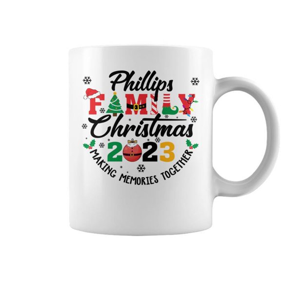 Phillips Family Name Christmas Matching Surname Xmas Coffee Mugs