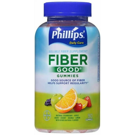 Phillips' Fiber Good Gummies, Assorted Flavors 90 ea (Pack of 2)