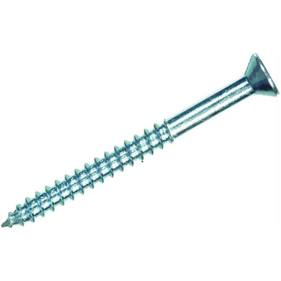 Hillman Phillips Flat Head Wood Screw - Steel, Zinc Finish - Pack Of 1, Gray