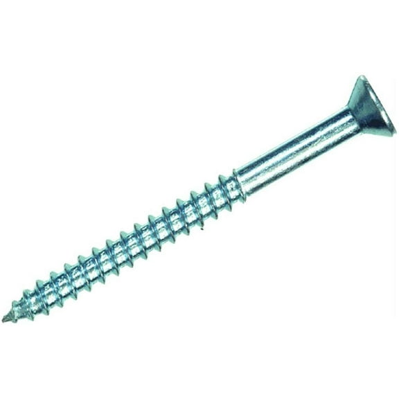 Hillman Phillips Flat Head Wood Screw - Steel, Zinc Finish - Pack Of 1, Gray