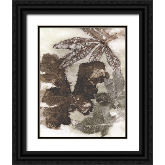 Phillips, Kathryn 12x14 Black Ornate Wood Framed with Double Matting Museum Art Print Titled - Oak Leaves