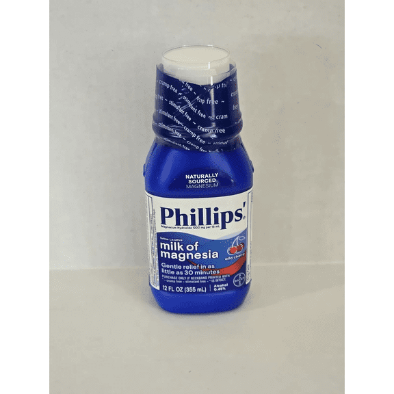 Phillips Milk Magnesia Relieve Constipation, Wild Cherry, 12oz, 3-Pack