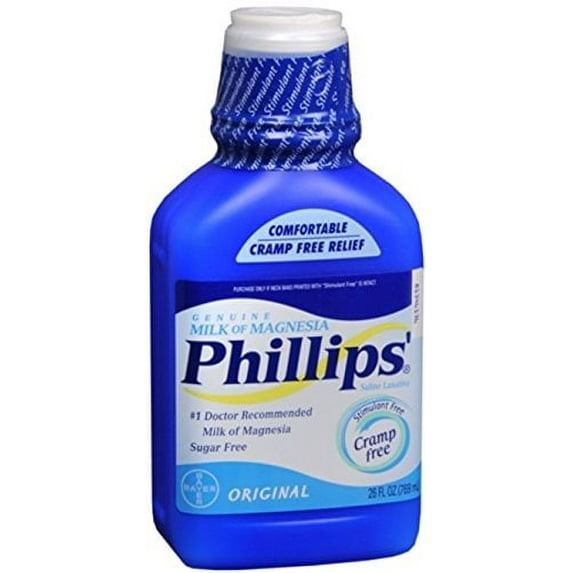 Phillips' Original Milk of Magnesia Liquid Cramp Free & Sugar Free, 2-Pack