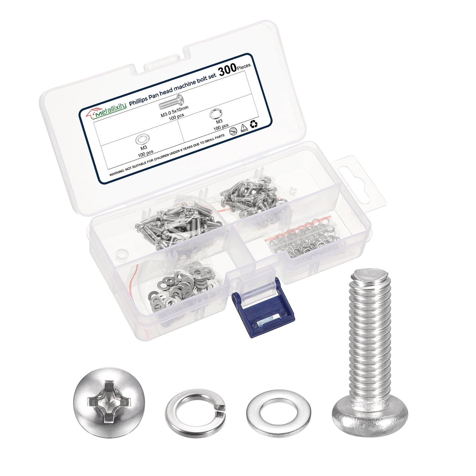 Unique Bargains M3x10mm Machine Screw Pan Phillips Cross Head Screw Fasteners Bolts 30pcs