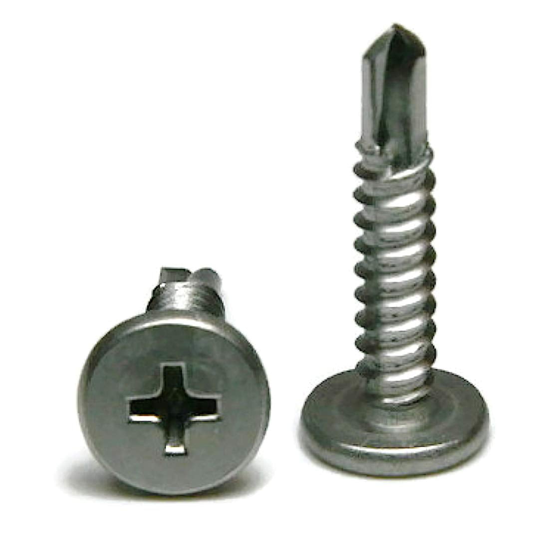 Phillips Pancake Head Self Drilling TEK Screws 410 Stainless Steel x 2