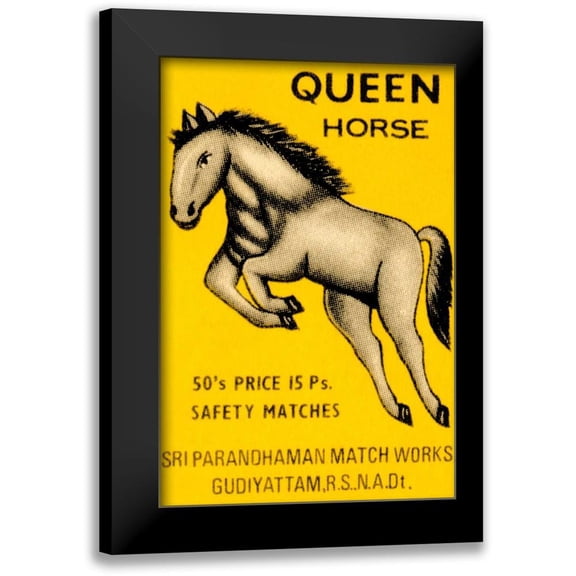 Phillumenart 11x14 Black Modern Framed Museum Art Print Titled - Queen Horse Matches