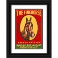 thumbnail image 1 of Phillumenart 17x24 Black Ornate Wood Framed with Double Matting Museum Art Print Titled - The Fine Horse Safety Matches, 1 of 4