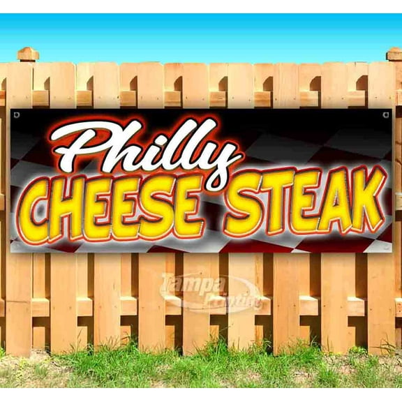 Philly Cheese Steak 13 oz Vinyl Banner With Metal Grommets