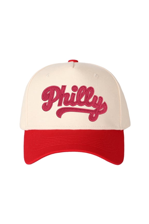 Philly Letter Embroidered Color Block Trucker Hat Unisex Adjustable Cotton Breathable Fashion Cap for Travel Daily Wear