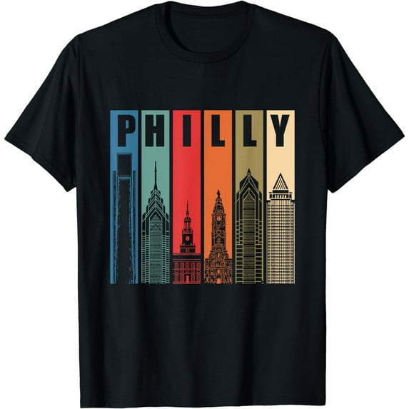 Philly Retro Vintage Philadelphia Skyline Philly City Pride T-Shirt