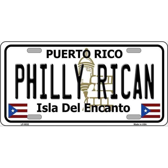 Philly Rican Puerto Rico Metal Novelty License Plate Tag LP-5032