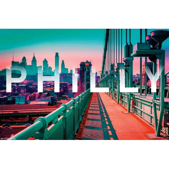 Philly - Skyline Wall Poster, 14.725" x 22.375"
