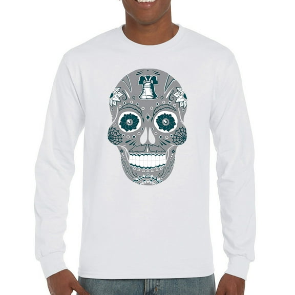 Philly Thing Sugar Skull Long Sleeve T-shirt Day of the Dead Dia de los Muertos