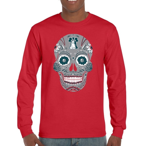 Philly Thing Sugar Skull Long Sleeve T-shirt Day of the Dead Dia de los Muertos