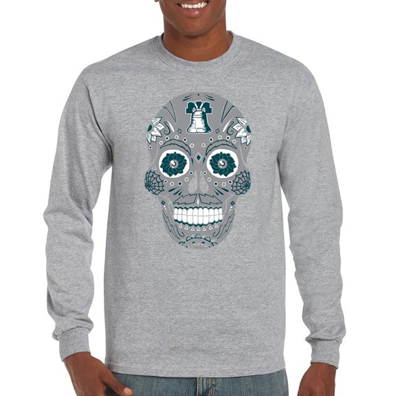 Philly Thing Sugar Skull Long Sleeve T-shirt Day of the Dead Dia de los Muertos
