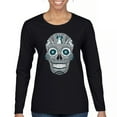 thumbnail image 1 of Philly Thing Sugar Skull Women's Long Sleeve T-shirt Day of the Dead Dia de los Muertos, 1 of 7