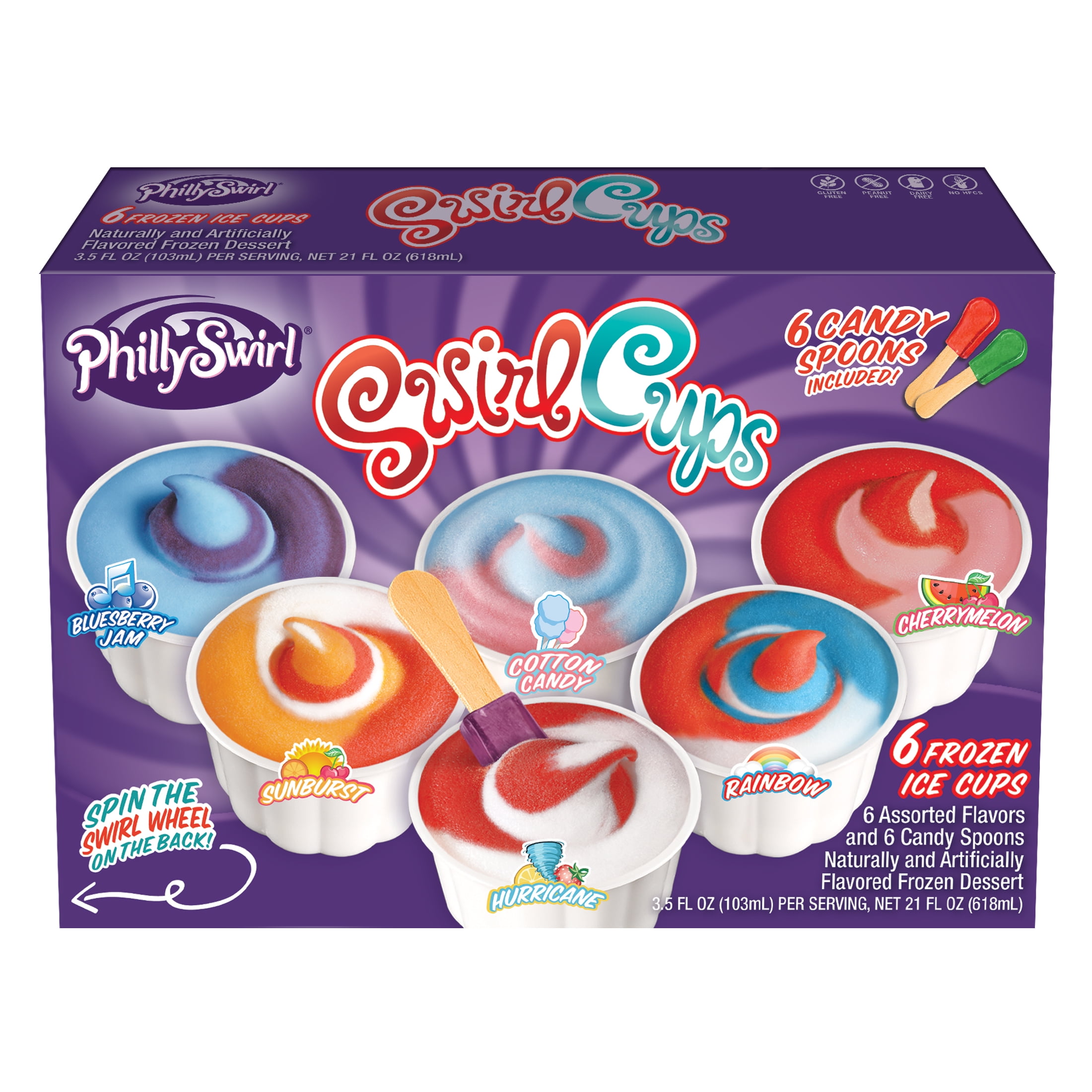PhillySwirl Swirl Cups Original Assorted Flavors - 6 ct