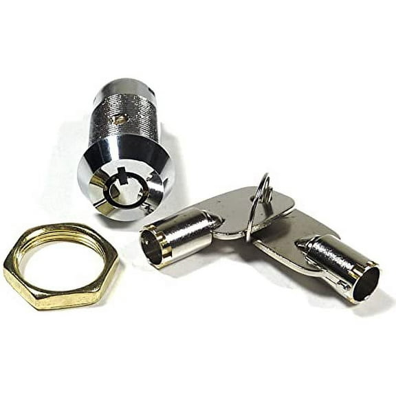 Philmore 30-10075 Momentary (On) Tubular Key Switch Lock Key Removable in Off Position, with 2 Keys & Nut, Keyed Different