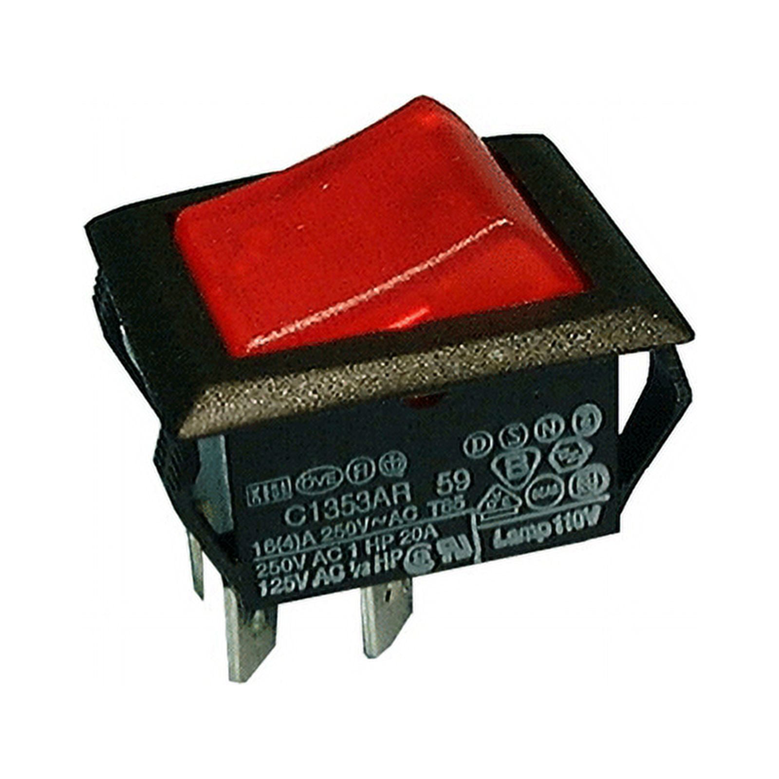 Philmore 30-867 Lighted Rocker Switch DPST 20A 125-250V AC