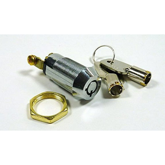 Philmore 5/8" On/Off Key Switch Lock SPST Key Removable On Or Off With 2 Keys and Nut; 30-10078