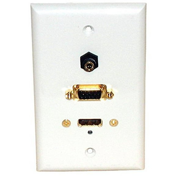 Philmore White Wall Plate with HDMI, VGA & 3.5mm Stereo Connections, 75-629 by Philmore LKG