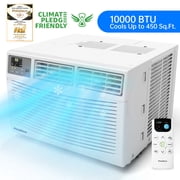 PhiloDeco 10000 BTU Window Air Conditioner 450 sq ft. Intelligent AC, LED Display Screen, with Remote Control, Can be Used as a Dehumidifier/Fan, Operates Quietly, Energy-Saving. Timer   Sleep and EC