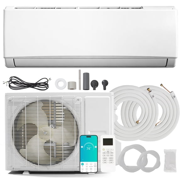 PhiloDeco 11500 BTU 115V Ductless Mini Split Heat Pump – WiFi Smart Inverter, Wall Mount, Covers 750 Sq.Ft, Includes Full Kit