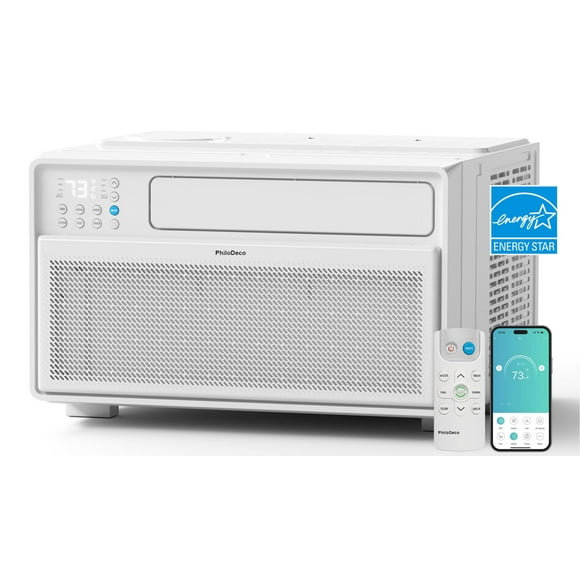 PhiloDeco Energy Star Window Air Conditioner,12000 BTU 520 sq ft. Air Conditioner Window unit with Wifi Inverter Ac, Remote Control, Ultra Quiet & Easy Installation, ECO/24 Timer/Auto Restart
