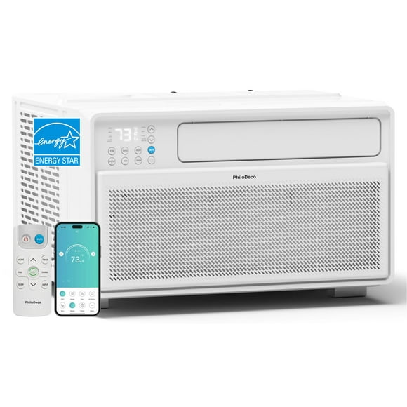 PhiloDeco Energy Star Window Air Conditioner, 10000 BTU Window Air Conditioner with Wifi 440 sq ft. Inverter Ac , Remote Control, Ultra Quiet & Easy Installation, ECO/24 Timer/Auto Restart
