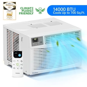 PhiloDeco 14000 BTU Window Air Conditioner 700 sq ft. Ac Units Intelligent , LED Diswplay Screen, with Remote Control, Can Be Used as a Dehumidifier/Fan, Operates Quietly, Energy-Saving. 24 Timer