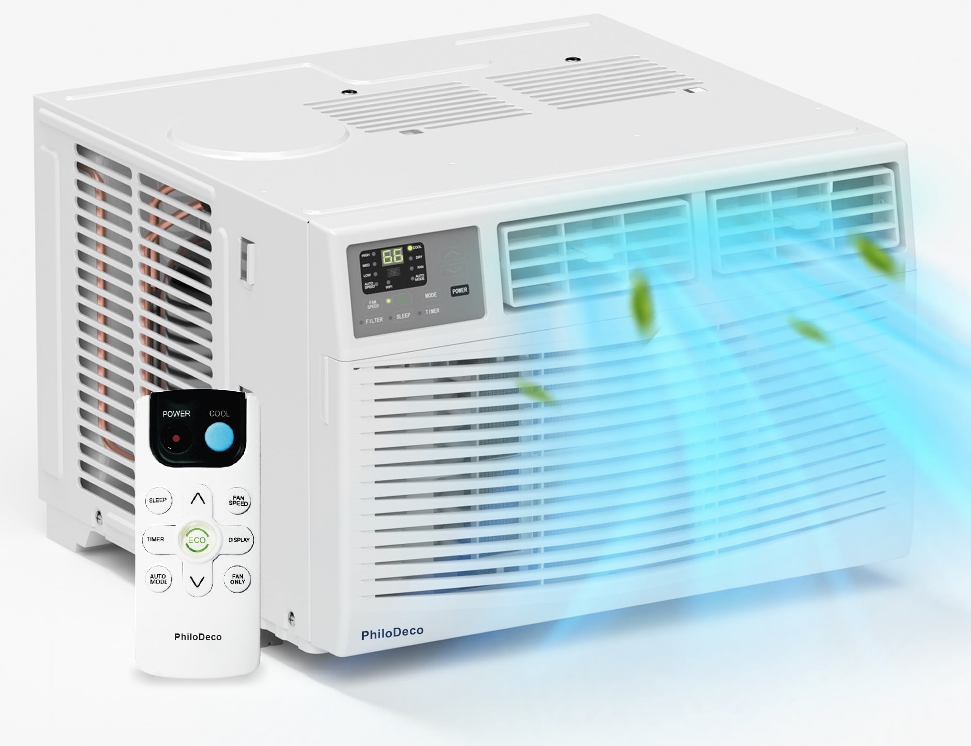 PhiloDeco 14000 BTU Window Air Conditioner 700 sq ft. Ac Units Intelligent , LED Diswplay Screen, with Remote Control, Can Be Used as a Dehumidifier/Fan, Operates Quietly,...