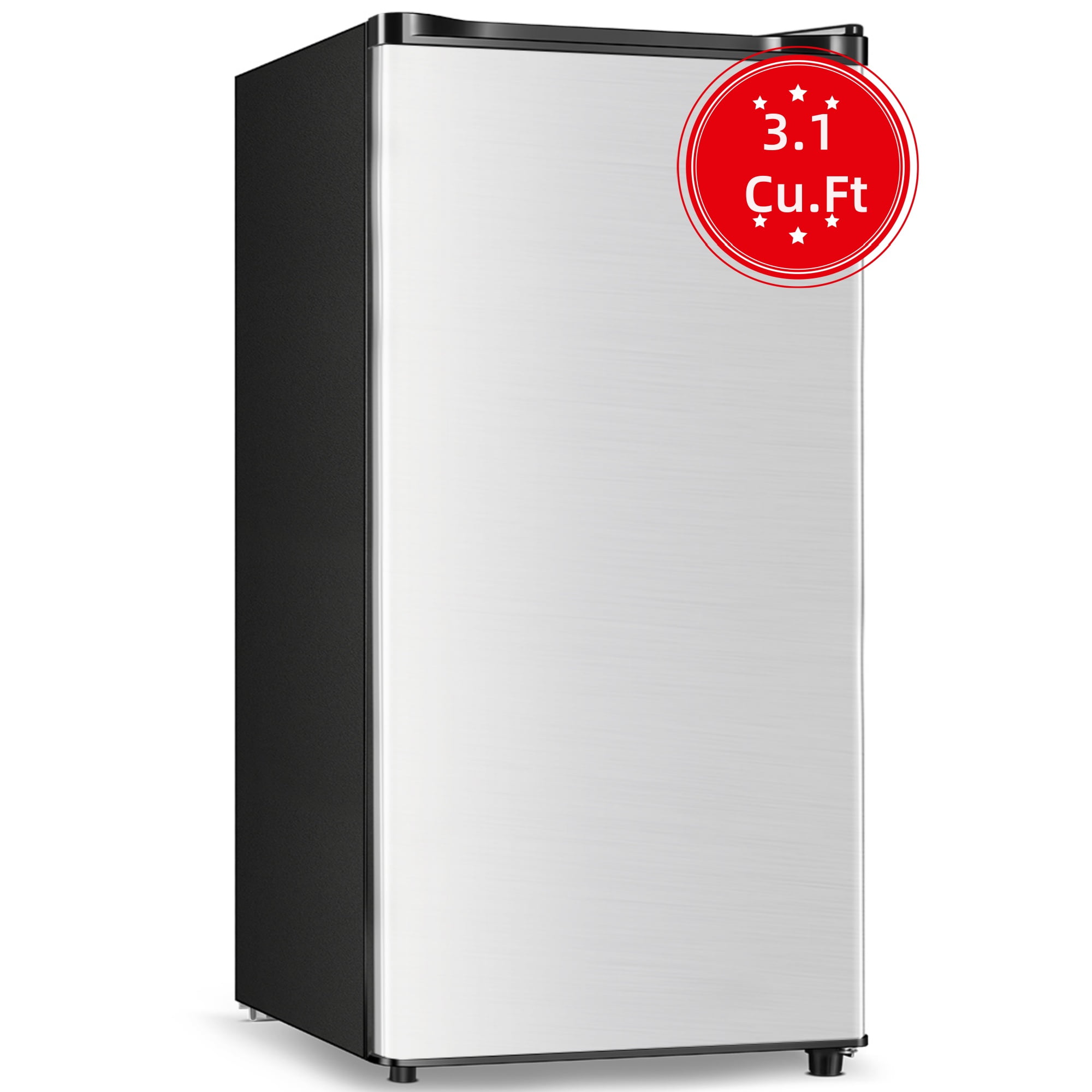 PhiloDeco 3.1 Cu.Ft Compact Refrigerator with Freezer, Adjustable Thermostat, Removable Shelves, Mini Fridge for Apartment, Office, Dorm, Silver