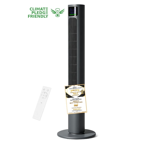 PHILODECO 45" Smart Tower Fan,Featuring Temperature and Humidity Display,4 Speed Settings and Modes,80° Oscillation,12-hour Timer, Remote Control,Sleep Mode For Bedrooms, Living Rooms and Offices