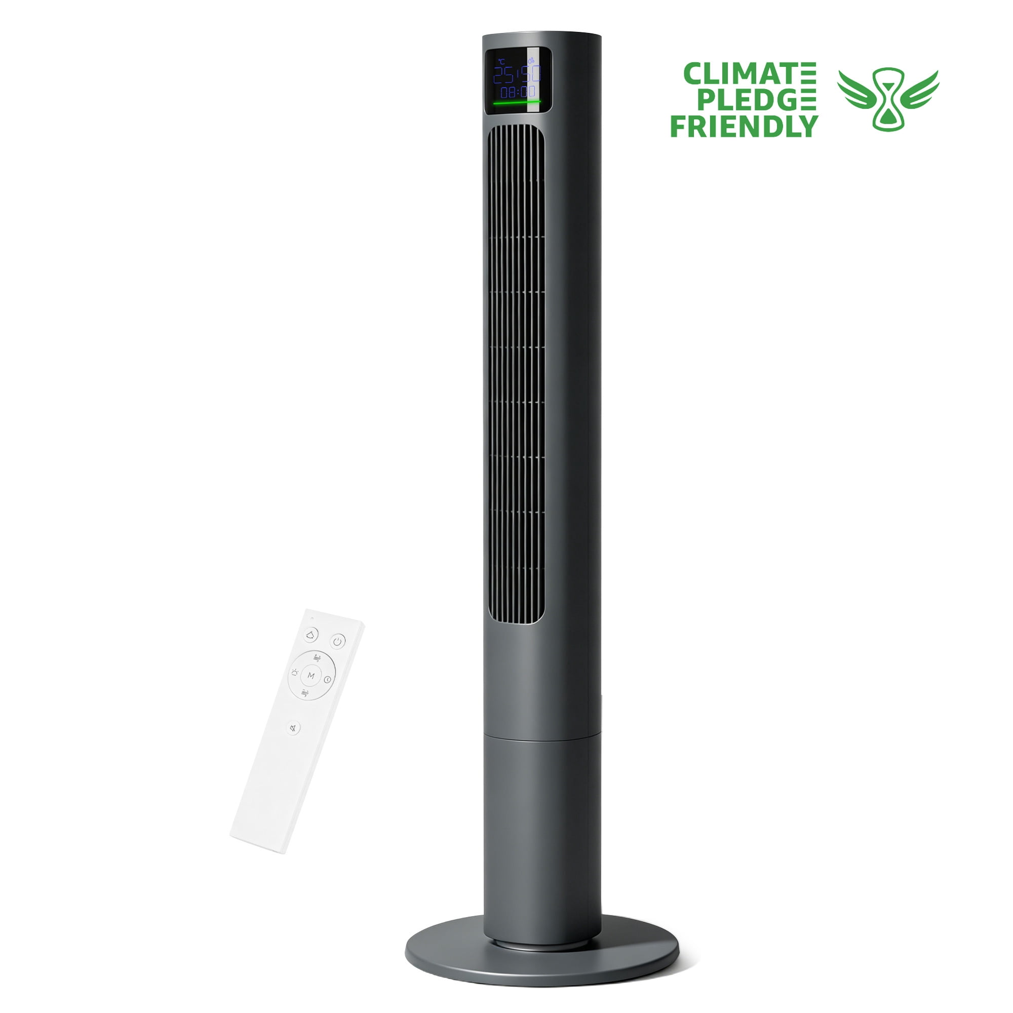 PHILODECO 40" Smart Tower Fan,Featuring Temperature and Humidity Display,4 Speed Settings and Modes,80° Oscillation,12-hour Timer, Remote Control,Sleep Mode For Bedrooms, Living Rooms and Offices