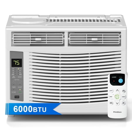 PhiloDeco 6000 BTU Window Air Conditioner Cool to 250 sq ft Intelligent, LED,Remote Control, Easy to Clean Filter Screen, Can Be Used as a Dehumidifier/Fan, Operates Quietly, and is Energy-Saving price history and forecast - PhiloDeco 6000BTU