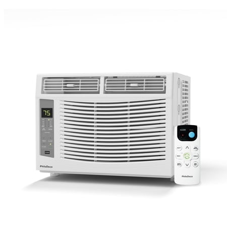 PhiloDeco 6000 BTU Window Air Conditioner Cool to 250 sq ft Intelligent, LED,Remote Control