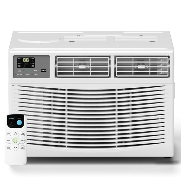 PhiloDeco 8000 BTU Window Air Conditioner 350 Sq. ft. Intelligent, LED Display Screen, with Remote Control