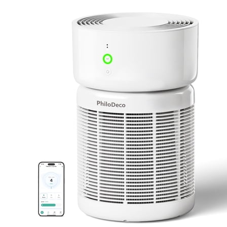 PhiloDeco  HEPA  Air Purifier for Large Room Up to 3500 sq ft,Smart Purifier for Allergies and Asthma with PM2.5 Air Quality Monitor, Smart WiFi, Auto Mode, Sleep Mode for Pets, Dust, Pollen