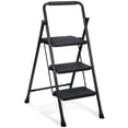 thumbnail image 1 of PhiloDeco 3 Step Ladder, 330lbs Folding Tread Stool with Auto-Lock, Ultra-Thin Portable, Iron ladders for home, office.Rustproof & Multi-Purpose, Fold ladders,No Assembly Needed, 1 of 8