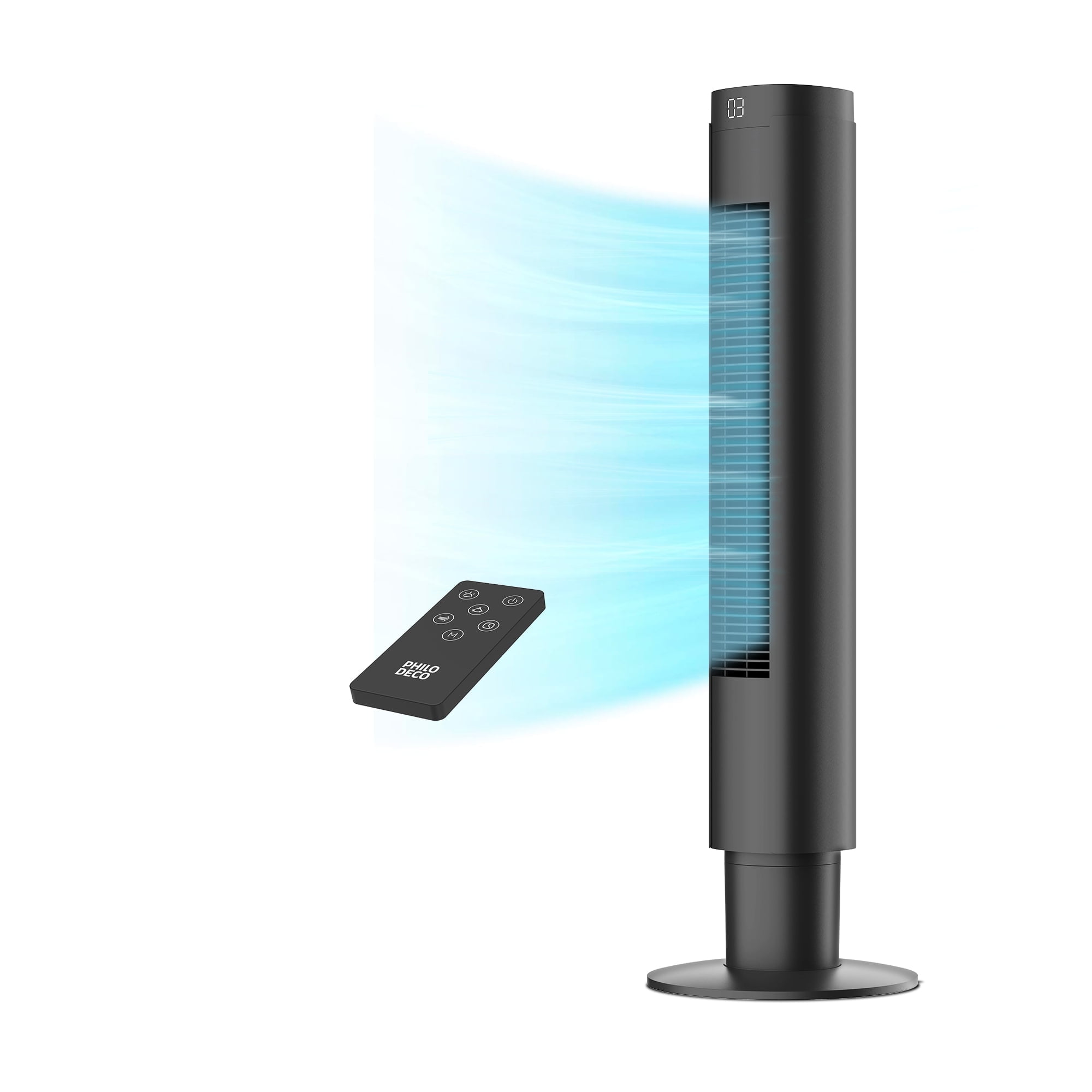 PhiloDeco Tower Fans for Home,80 ° Vibration Remote Control Vertical