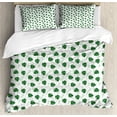 thumbnail image 1 of Philodendron Duvet Cover Set, Continuous Pattern with Tropical Jungle Foliage on Shadowy, Decorative 3 Piece Bedding Set with 2 Pillow Shams, Queen Size, Emerald Fern Green, by Ambesonne, 1 of 3