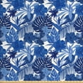 thumbnail image 1 of Ambesonne Philodendron Fabric by the Yard Upholstery, Tropic Leafy, 5 Yards, Cobalt Blue White, 1 of 4