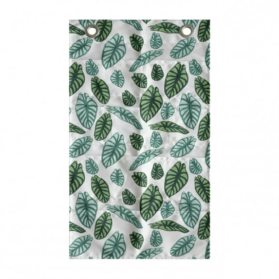 Philodendron Hanging Pocket Organizer, Rhythmic Colorful Exotic Alocasia Leaves Print, Printed Polyester Storage Bag with Pockets, 21" x 31", Teal Mint Green