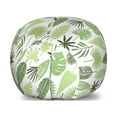 thumbnail image 1 of Philodendron Storage Toy Bag Chair, Monochrome Hand Drawn Leaves Pattern, Stuffed Animal Organizer Washable Bag, Large Size, Reseda Green Olive Green, by Ambesonne, 1 of 3