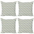thumbnail image 1 of Philodendron Throw Pillow Cushion Case Pack of 4, Hand Drawn Tropical Leaves in Grunge, Modern Accent Double-Sided Print, 4 Sizes, Whitw Multicolor, by Ambesonne, 1 of 2