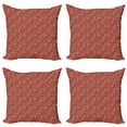 thumbnail image 1 of Ambesonne Philodendron Throw Pillow Cover 4 Pack, Autumnal Botanical, 18", Dried Rose Multicolor, 1 of 2