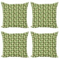 thumbnail image 1 of Philodendron Throw Pillow Cushion Case Pack of 4, Vintage Inspired Pattern with Exotic Leaves on Tones, Modern Accent Double-Sided Print, 4 Sizes, Fern Green Multicolor, by Ambesonne, 1 of 2