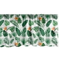 thumbnail image 1 of Philodendron Window Valance, Tropical Leaves with Bird of Paradise Flower, Curtain Valance for Kitchen Bedroom Decor with Rod Pocket, 54" X 12", Hunter Green Fern Green, by Ambesonne, 1 of 3