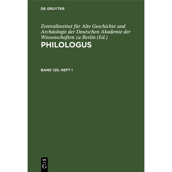 Philologus. Band 120, Heft 1, (Hardcover)