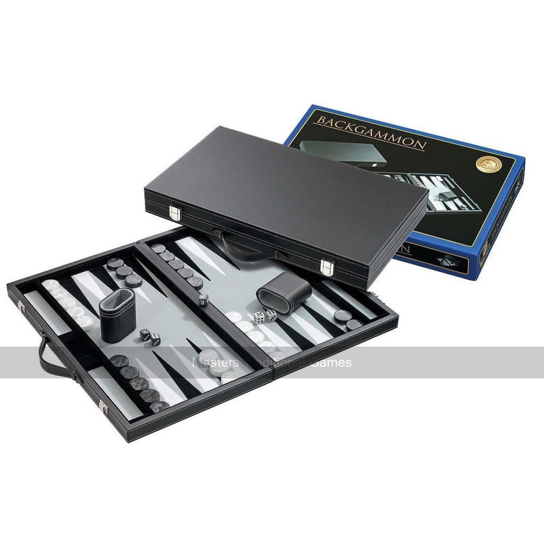 Juego De Backgammon Philos De 18.5 Pulgadas – Maletín Negro Con Superficie De Fieltro Verde Y Accesorios Incluidos